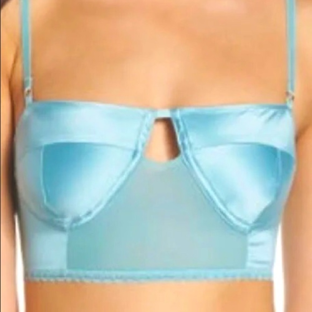 💙Chelsea28 Nordstrom Femme Keyhole Bustier Bralette Small Satin NWOT💙